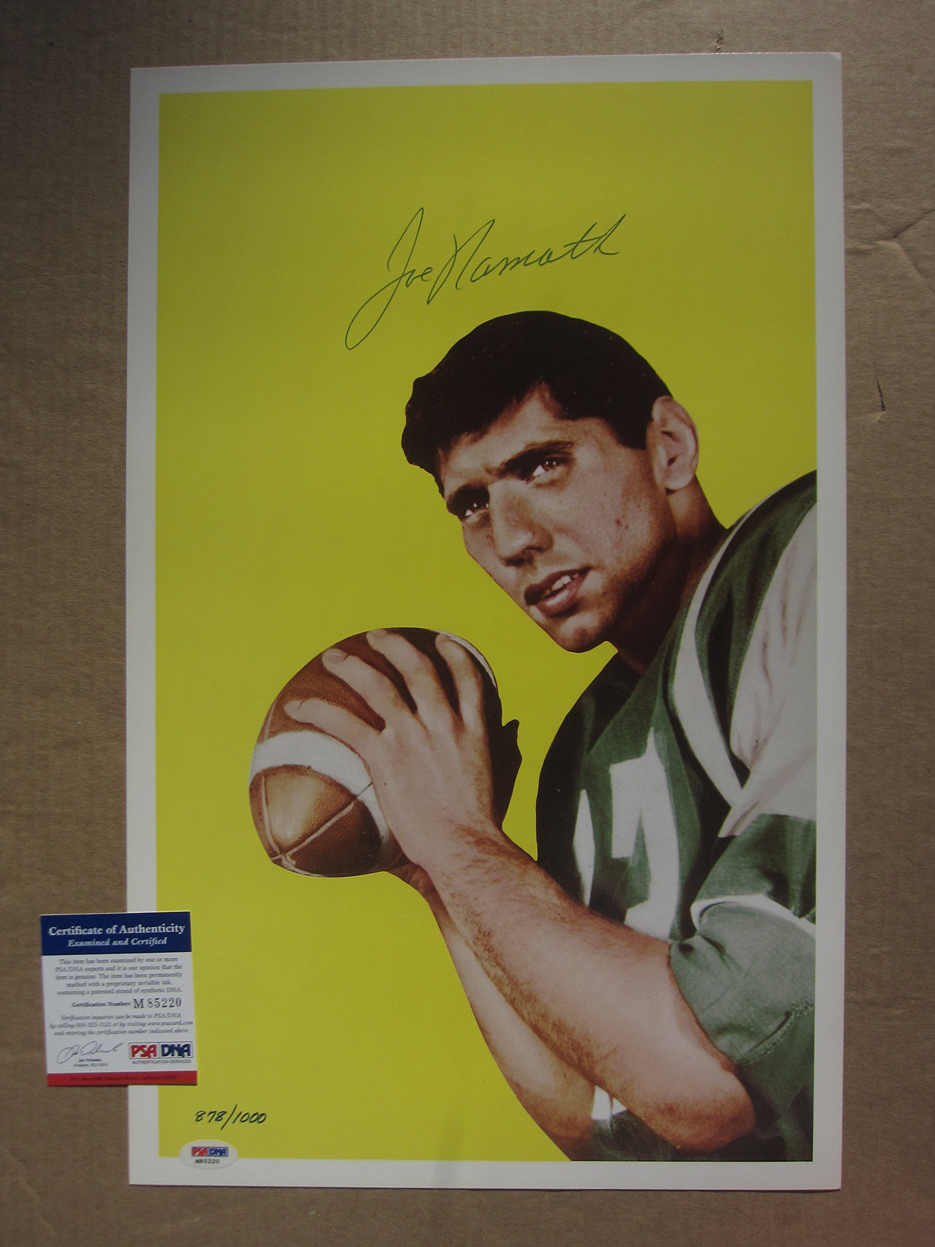 Authentic Joe Namath Signed 1965 Topps Rookie Card - 12x19 Photo Print with PSA/DNA COA - New York Jets Memorabilia for Sports Collectors & Football Fans