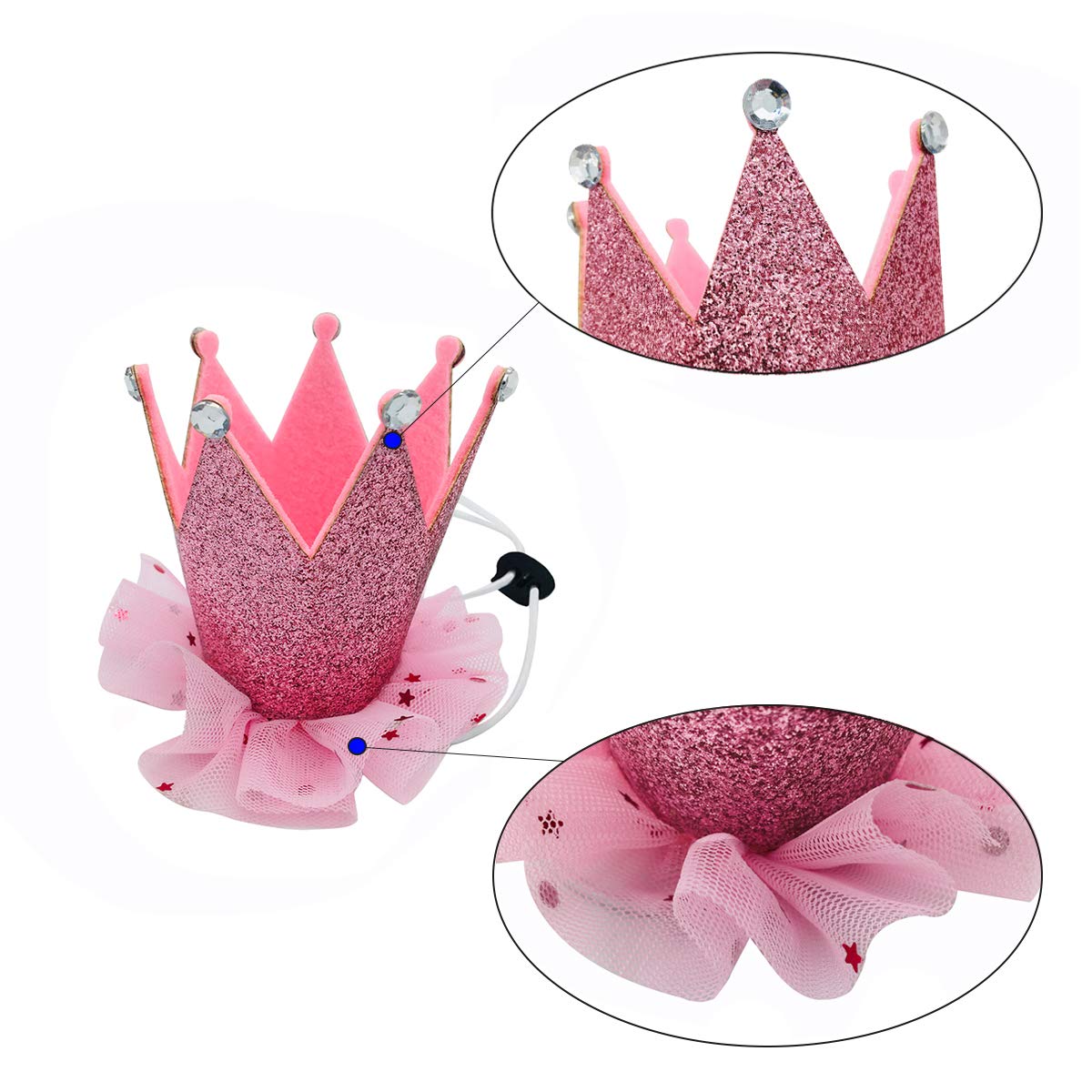 **Dog Birthday Outfit Set - Party Hat, Bandana, Tutu Skirt & Scarf for Small to Large Dogs - Pink Pet Costume for Birthday Celebrations & Photo Shoots**