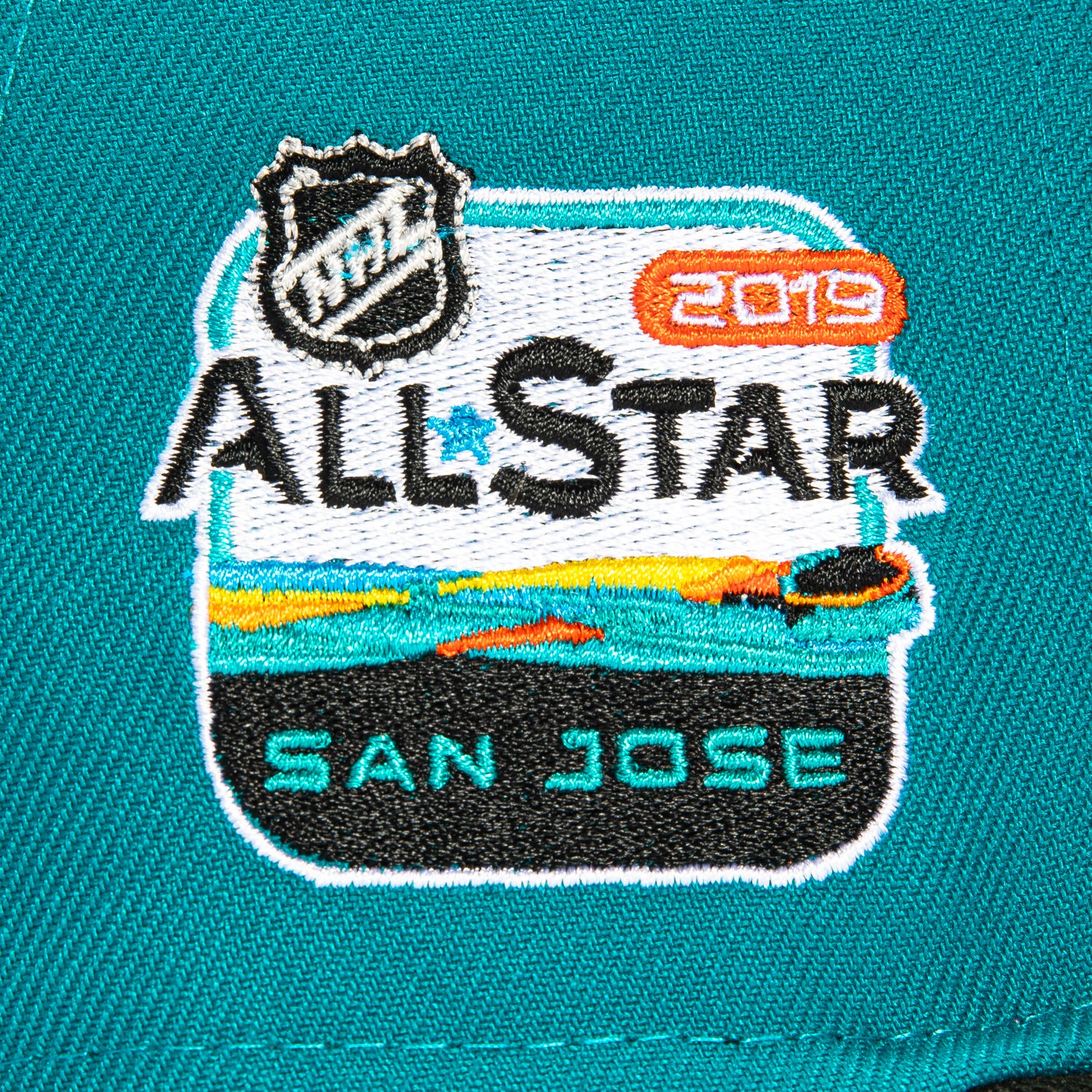 New Era 59Fifty San Jose Sharks 2019 NHL All-Star Game Patch Alternate Snapback Hat - Teal & Black - Official Licensed Baseball Cap for Hockey Fans & Sports Enthusiasts - Perfect for Games, Collecting & Streetwear Fashion