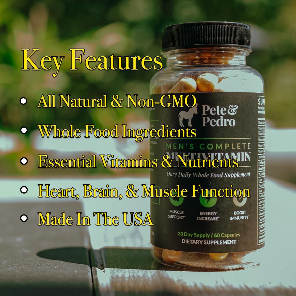 Best Men's Whole Food Multivitamin Supplement - Organic & Natural Daily Vitamins for Energy, Immunity & Wellness - Perfect for Active Lifestyles, Fitness & Workout Recovery