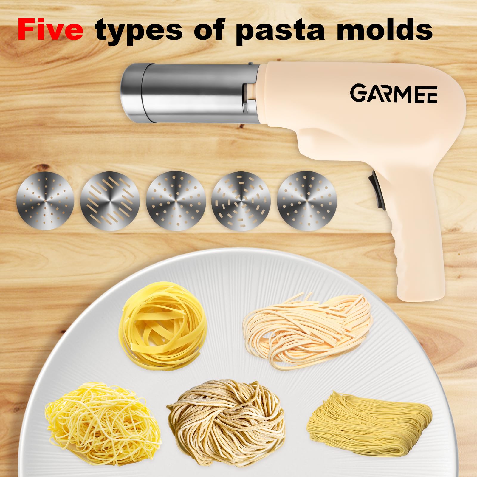 Electric Pasta Maker Machine - Automatic Noodle Maker & Spaghetti Roller for Homemade Pasta | KitchenAid Attachment Compatible | Cordless All-in-One Pasta Machine for Italian Cuisine & Family Cooking
