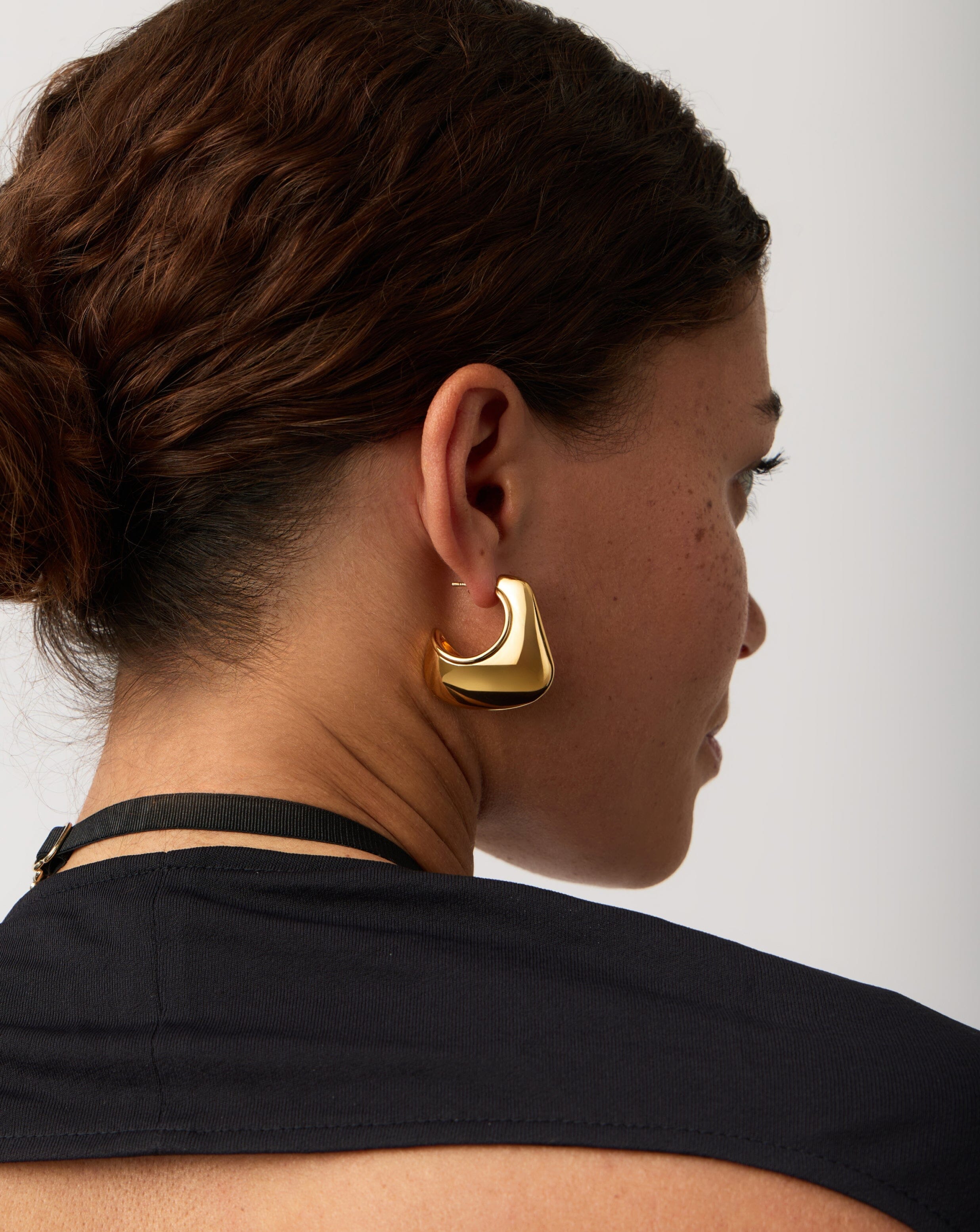 Hera Dome Large Hoop Earrings for Women - 18k Gold Plated Statement Jewelry | Perfect for Parties, Weddings & Everyday Wear