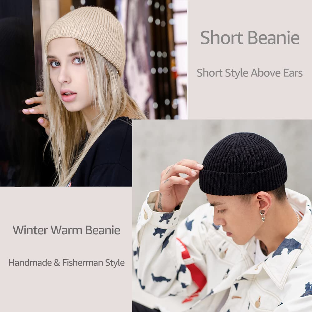 Vidsel Unisex Fisherman Beanie - Warm Wool Knit Skull Cap for Men & Women - Winter Trapper Hat with Swag Cuff - Perfect for Outdoor Activities, Skiing, Hiking & Cold Weather