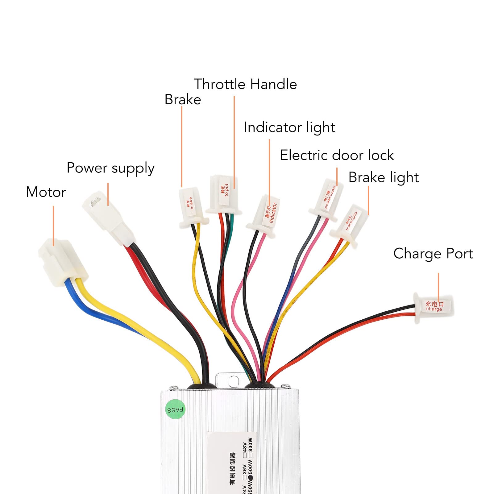 24V 500W Electric Bike Throttle Pedal Controller Kit with Lock Keys - Speed Control for E-Bike & Scooter - Perfect for Commuting, Off-Road & Urban Riding