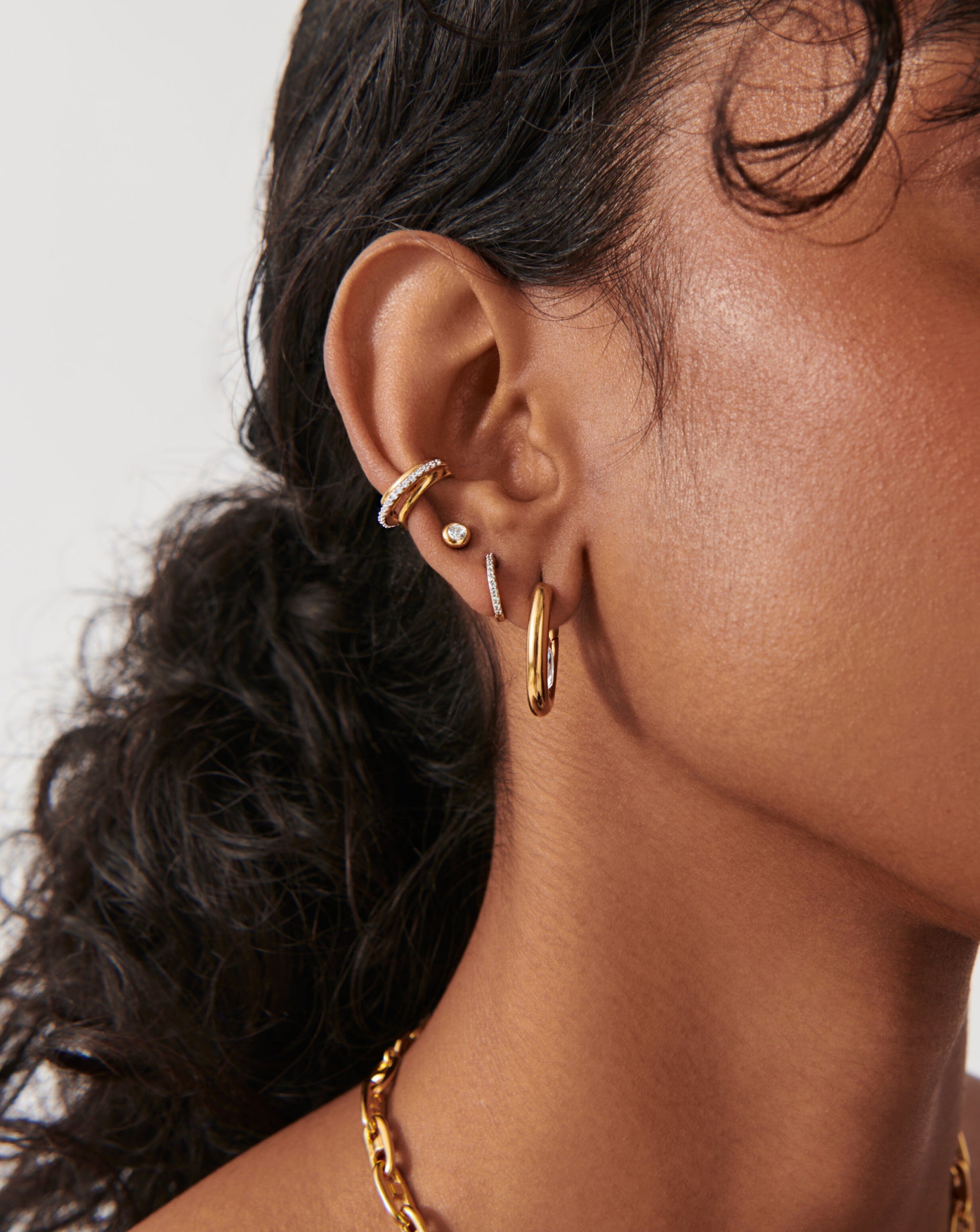 18k Gold Vermeil Oval Stone Small Hoop Earrings with Cubic Zirconia | Elegant Dainty Jewelry for Women | Perfect for Everyday Wear, Date Night & Special Occasions