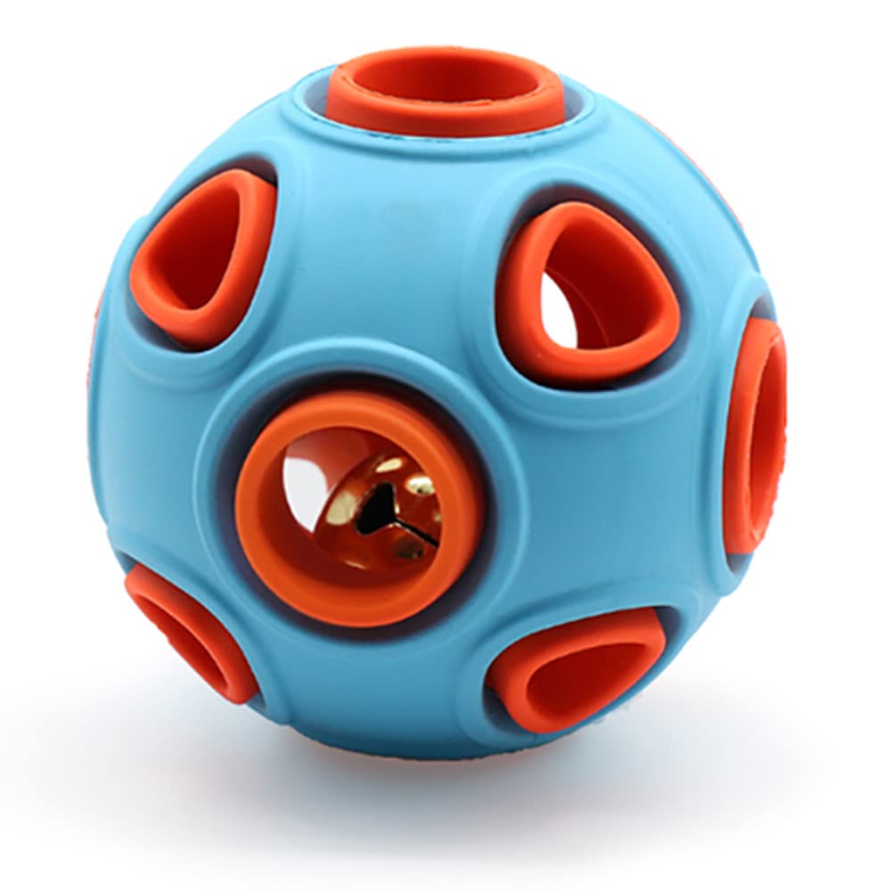 Durable 3-inch Rubber Dog Ball with Bell - Interactive Puzzle Toy for Aggressive Chewers, Cats & Pets | Indoor/Outdoor Play, Training & Mental Stimulation