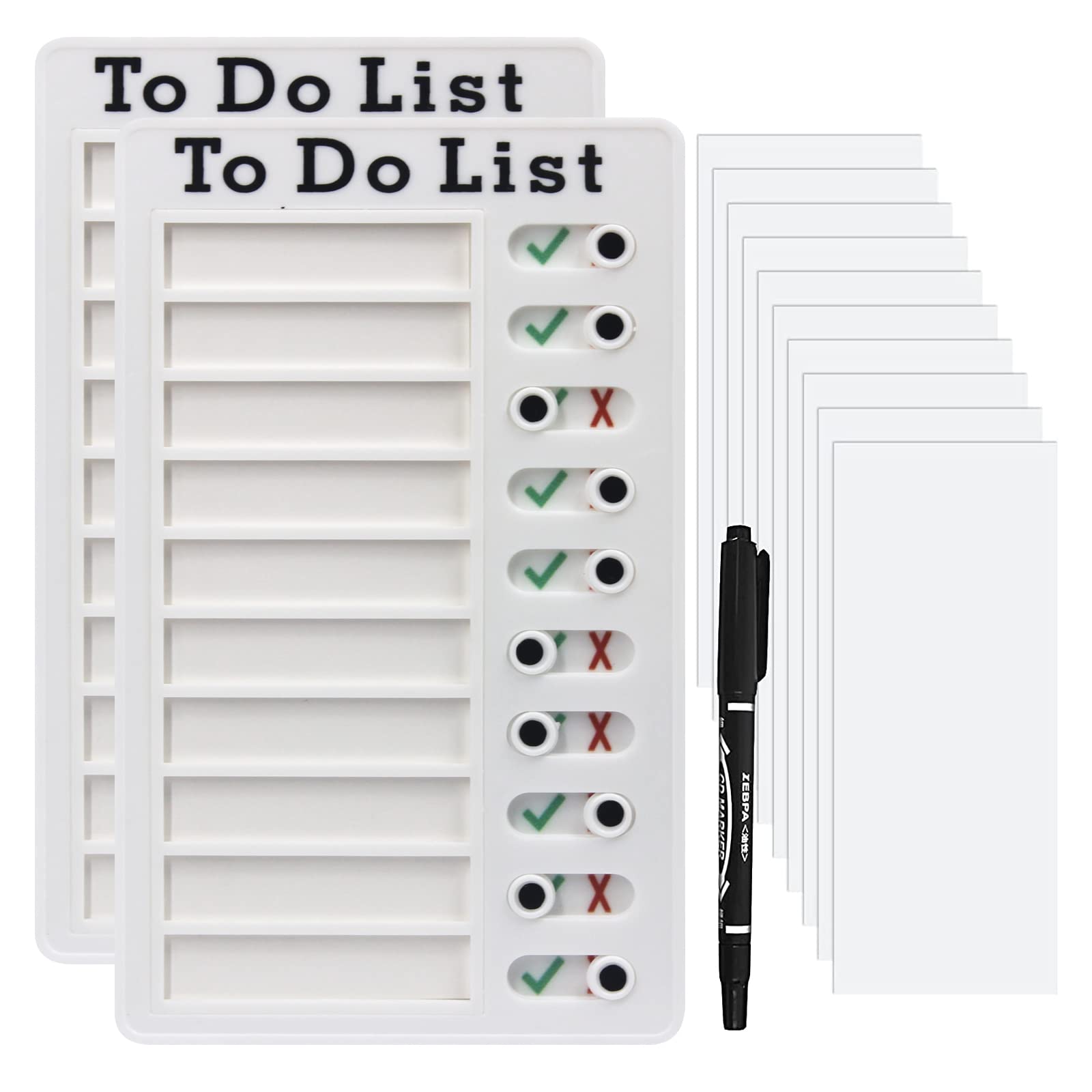 Drounphi 2-Pack Reusable DIY Chore Board for Kids - Dry Erase To-Do List & Checklist with Marker & Gold Stickers - Perfect for RV, Home Organization & Kids Responsibility Charts