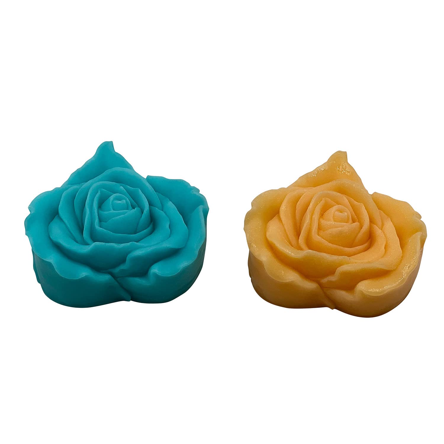 Monqui 2-Pack Rose Flower Silicone Molds for Candles, Chocolate, Soap & Resin Crafts - Perfect for Wedding Favors, Valentine's Gifts & DIY Home Decor