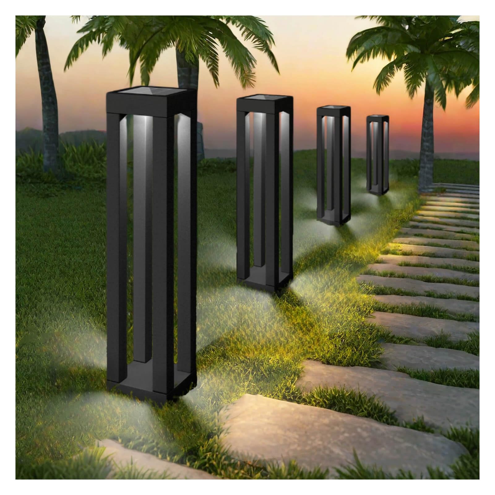 Solar Powered Outdoor Floor Lamp - Waterproof Stainless Steel Solar Street Light for Garden, Yard, Pathway & Porch | Energy-Efficient Deck Lighting for Nighttime Safety & Ambience