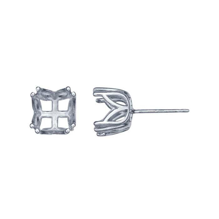 Sterling Silver 4mm & 8mm Round Faceted Post Earrings - DIY Jewelry Making Supplies for Stud Earring Settings - Perfect for Handmade Earrings, Gifts, and Everyday Wear