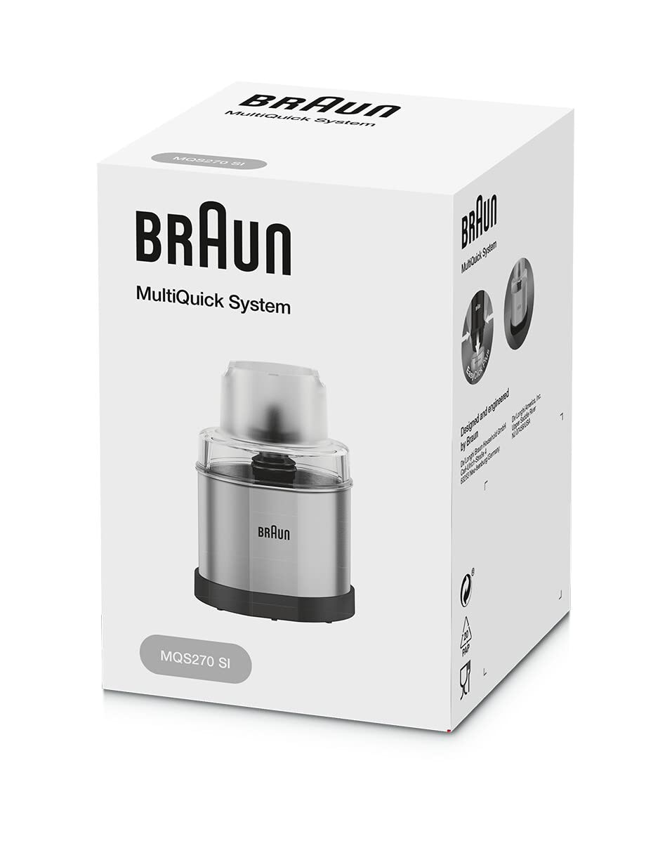 Braun MultiQuick MQS270SI Hand Blender Attachment - 1.5-Cup Coffee & Spice Grinder - Perfect for Freshly Ground Coffee, Spices & Small Batch Mixing - Ideal for Kitchens, Bakeries & Coffee Shops