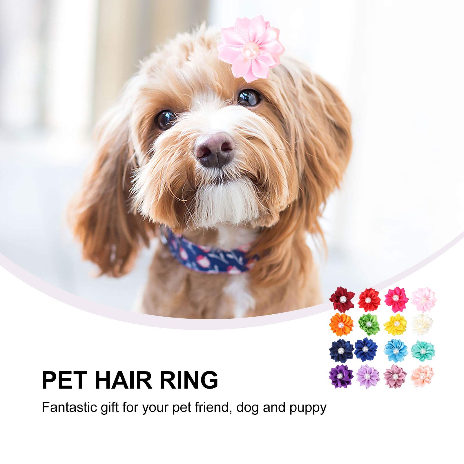 40pcs Pet Hair Ties for Dogs & Cats - Soft Elastic Hair Rings for Grooming, Training & Play - Secure Hair Holder for Long Haired Pets - Perfect for Home, Travel & Outdoor Use