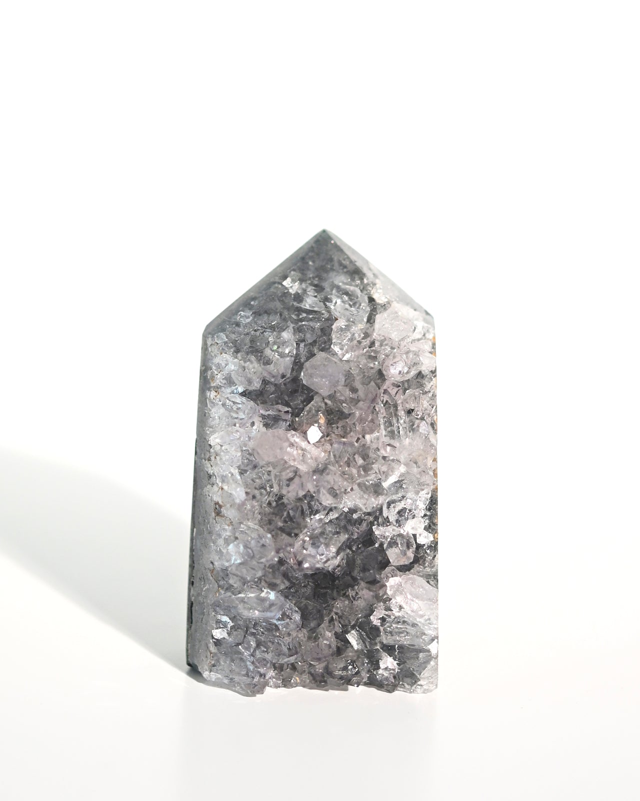 Natural Gray Amethyst Druzy Crystal Tower - 3 Inch Healing Stone for Meditation, Reiki, Home Decor & Spiritual Gifts