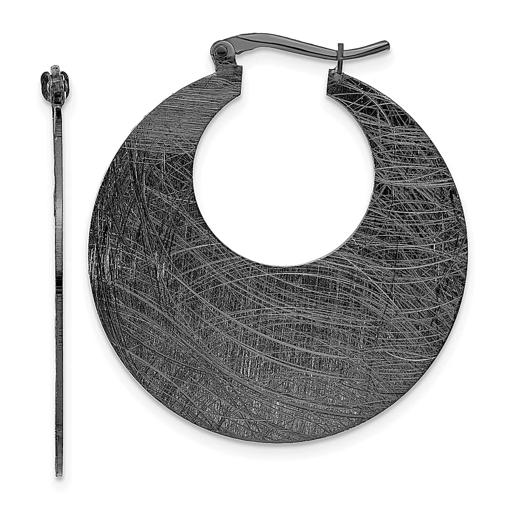 925 Sterling Silver Black Ruthenium Plated Hoop Earrings for Women - Scratch Resistant Round Hoops Set - Dainty Everyday Fine Jewelry Gift for Her - Perfect for Work, Date Night & Special Occasions