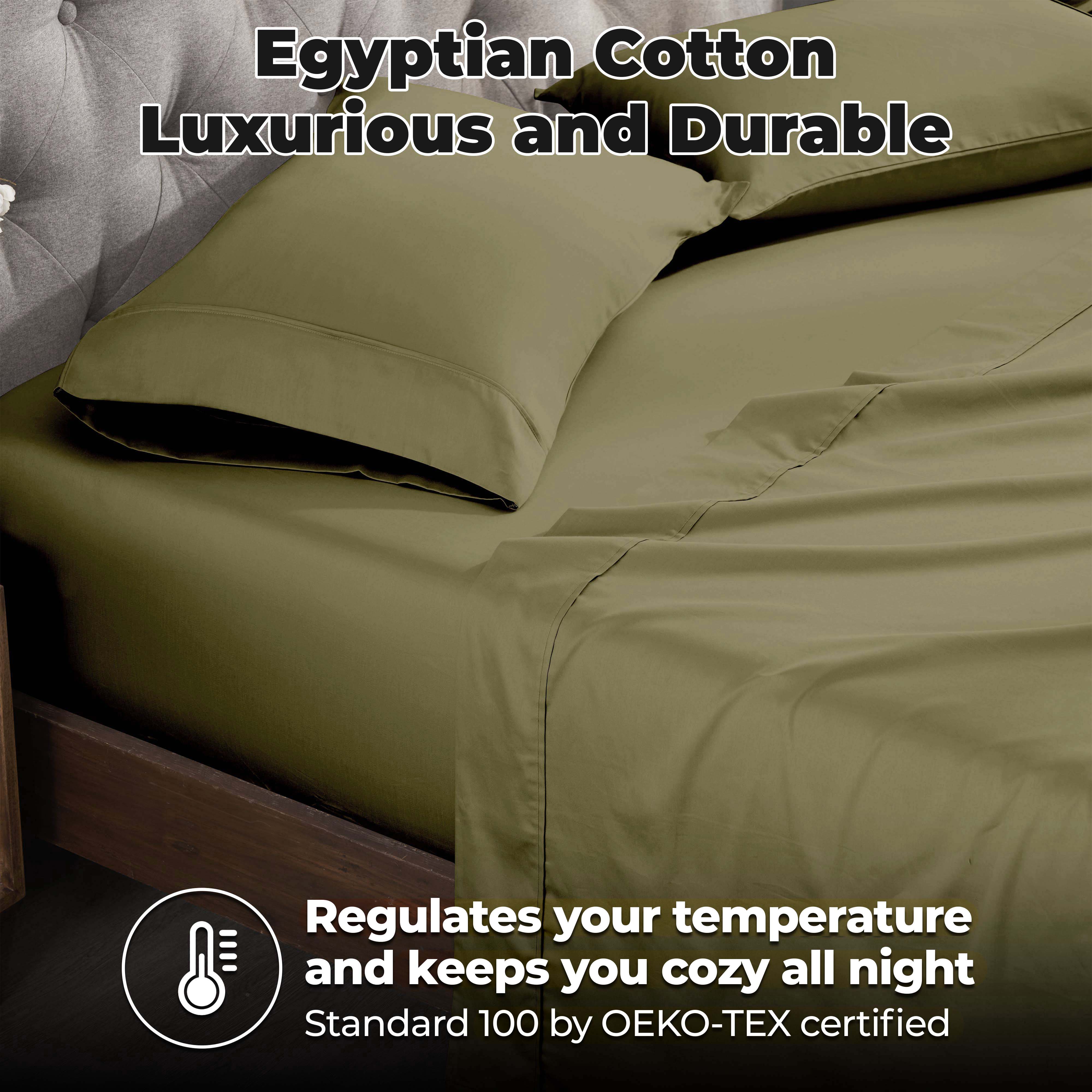 Premium 300 Thread Count Egyptian Cotton Bed Sheet Set - Soft, Breathable & Durable for Ultimate Comfort - Perfect for Luxury Bedrooms & Hotels