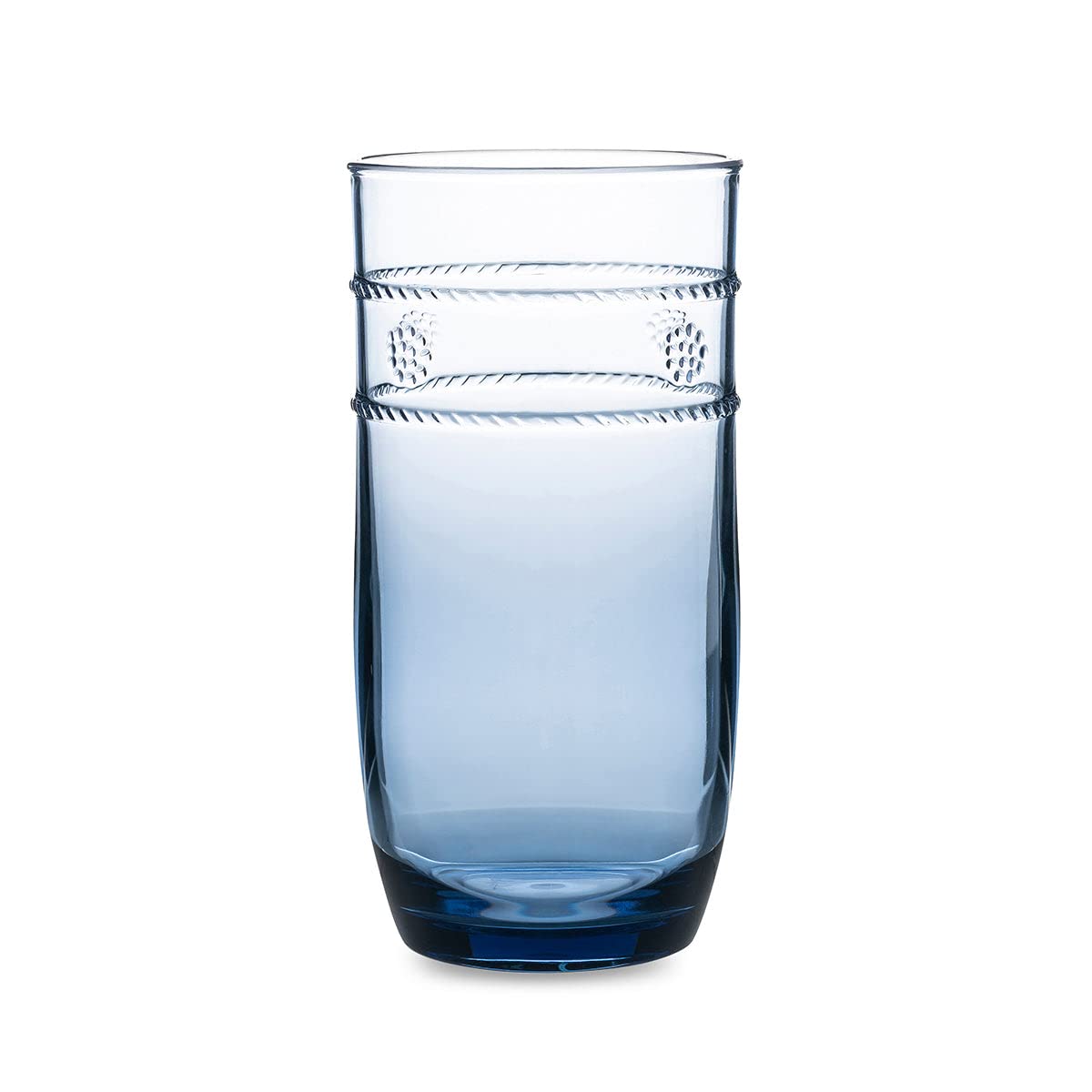 Juliska Dark Blue Isabella Large Acrylic Beverage Glass - Clear Embossed Drinking Cup for Wine, Cocktails & Iced Tea - Perfect for Parties, Weddings & Home Entertaining