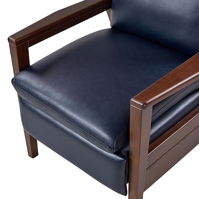 Premium Rainer Faux Leather Recliner Chair with Solid Wood Frame - Timeless Elegance for Living Room, Home Theater & Office Comfort