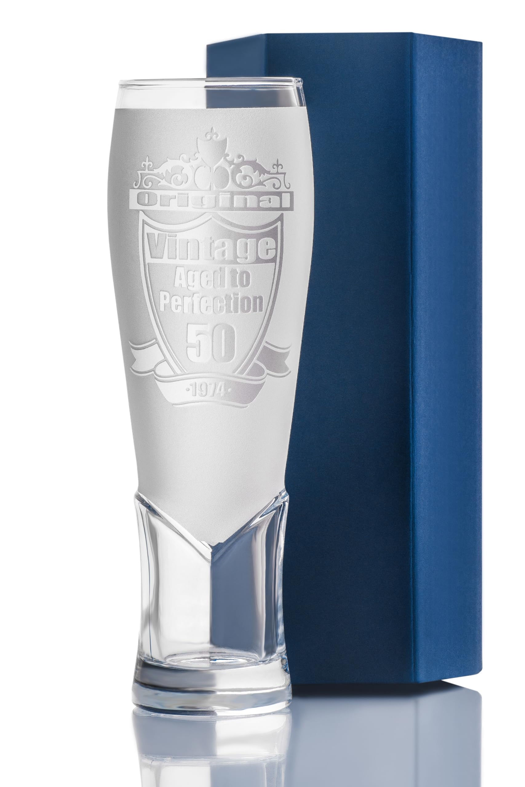 50th Birthday Gifts for Men & Women - Vintage 1974 Style 15oz Funny Beer Glass - Perfect 50th Birthday Present for Him, Her or Dad - Great for Birthday Parties, Anniversary Celebrations & Retirement Gifts
