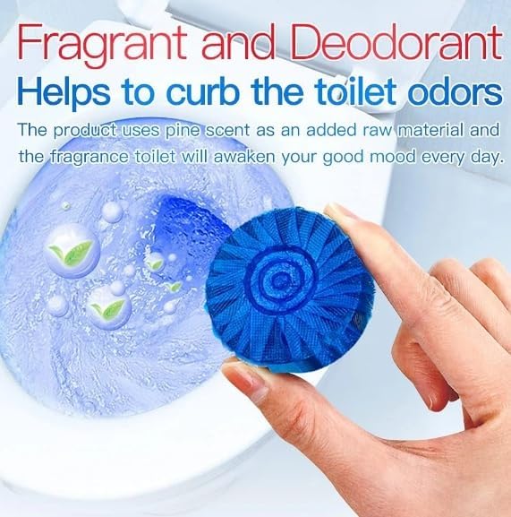 GIOGD Automatic Toilet Bowl Cleaner Tablets - 10 Pack | Powerful Cleaning Balls for Deep Stain Removal | Long-Lasting Fresh Scent | No Harsh Chemicals | Ideal for Bathroom, Home & Office Use