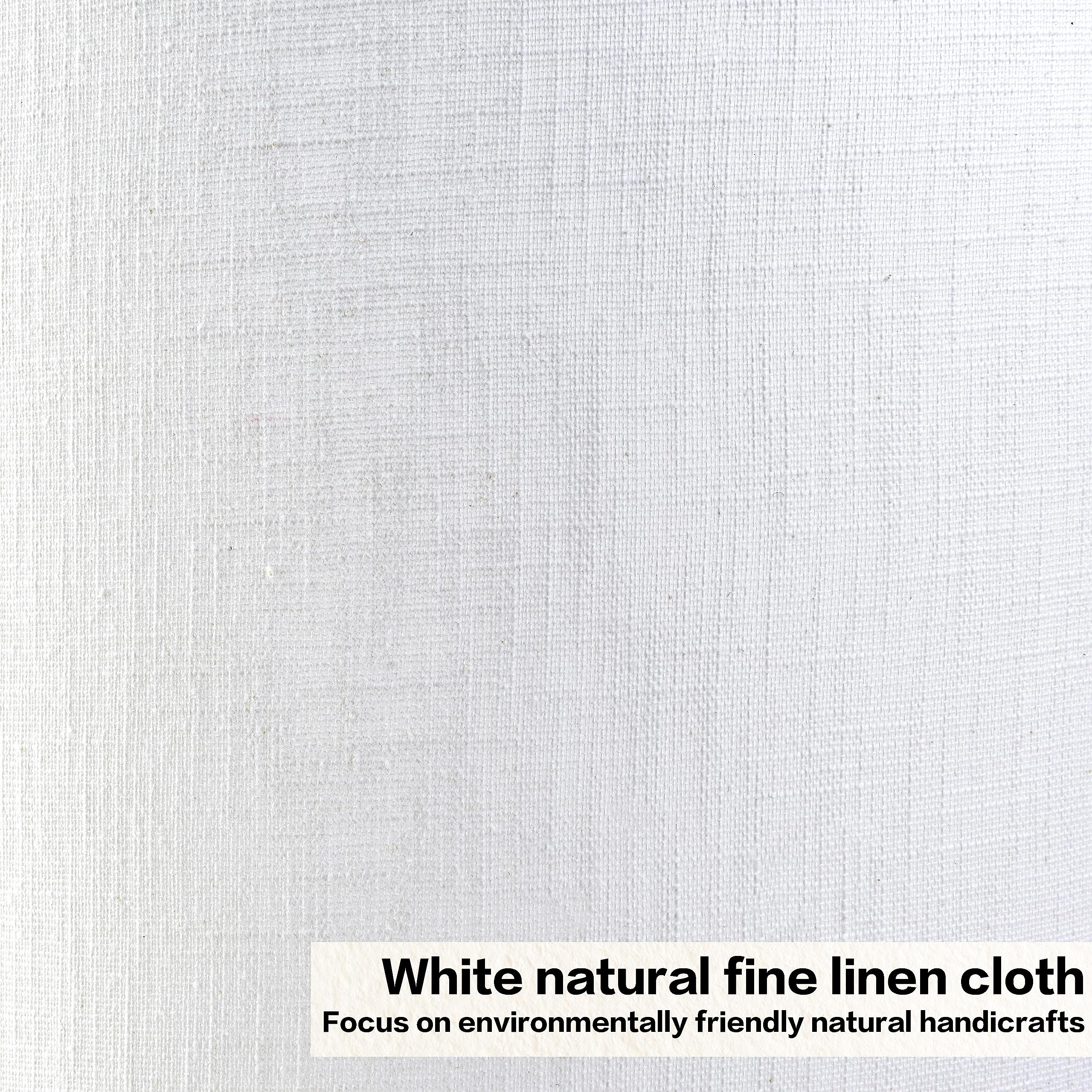 Set of 2 Pure White Linen Drum Lamp Shades - 13