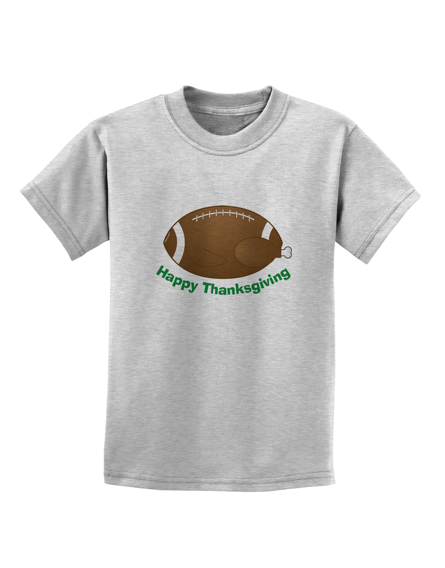 TooLoud Football Turkey Happy Thanksgiving Kids T-Shirt - Fun Holiday Outfit for Children's Thanksgiving Parties & Family Gatherings