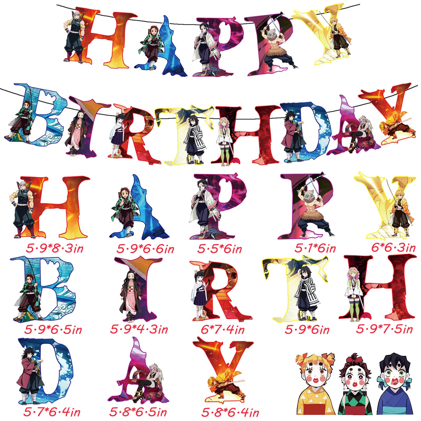 **Anime Birthday Party Decorations Kit - 99pcs Party Supplies Set with Stickers, Banner, Cupcake Toppers, Tablecloth & Balloons for Kids Anime Themed Party - Perfect for Birthday Celebrations, Themed Events & Decorations**