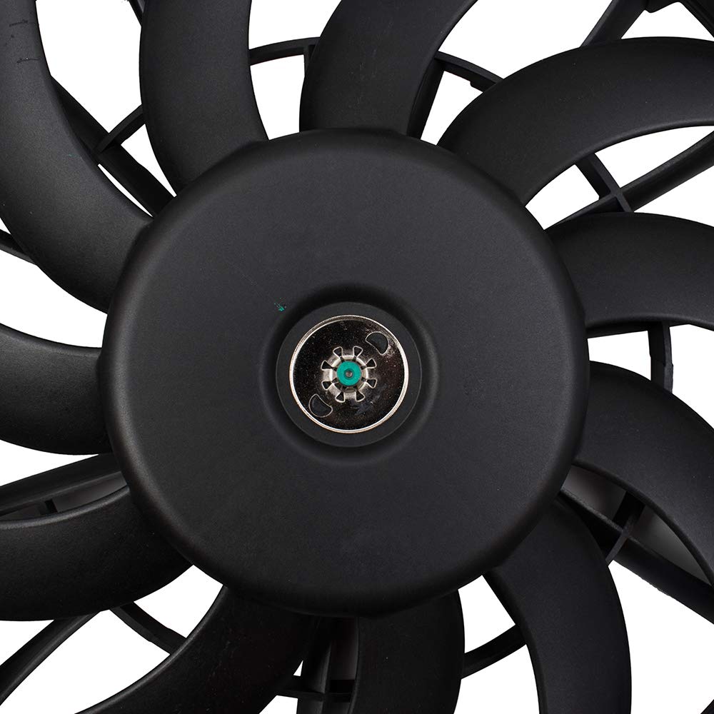Brock Replacement Dual Cooling Fan Assembly for 2002-2009 Audi A4, A4 Quattro & A4 Cabriolet 4-Cylinder - Compatible with Part Numbers 8E0121207F & AU3115107 - Perfect for Engine Cooling System Repair & Maintenance