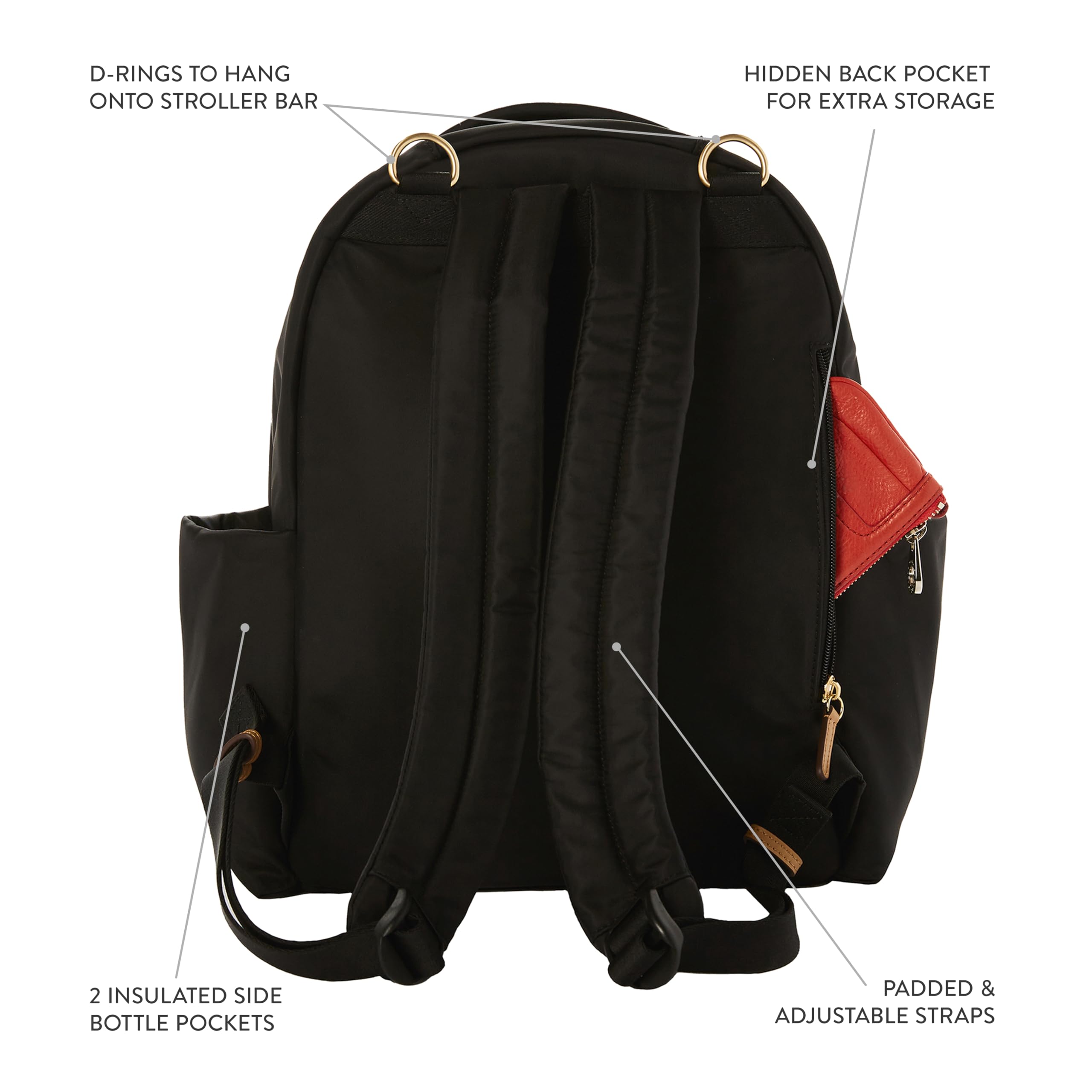 **TWELVElittle Midi Go Diaper Backpack for Moms & Dads – Waterproof Baby Bag with 13 Pockets & Changing Pad – Black/Tan – Perfect for Travel, Daycare & On-the-Go Parenting**
