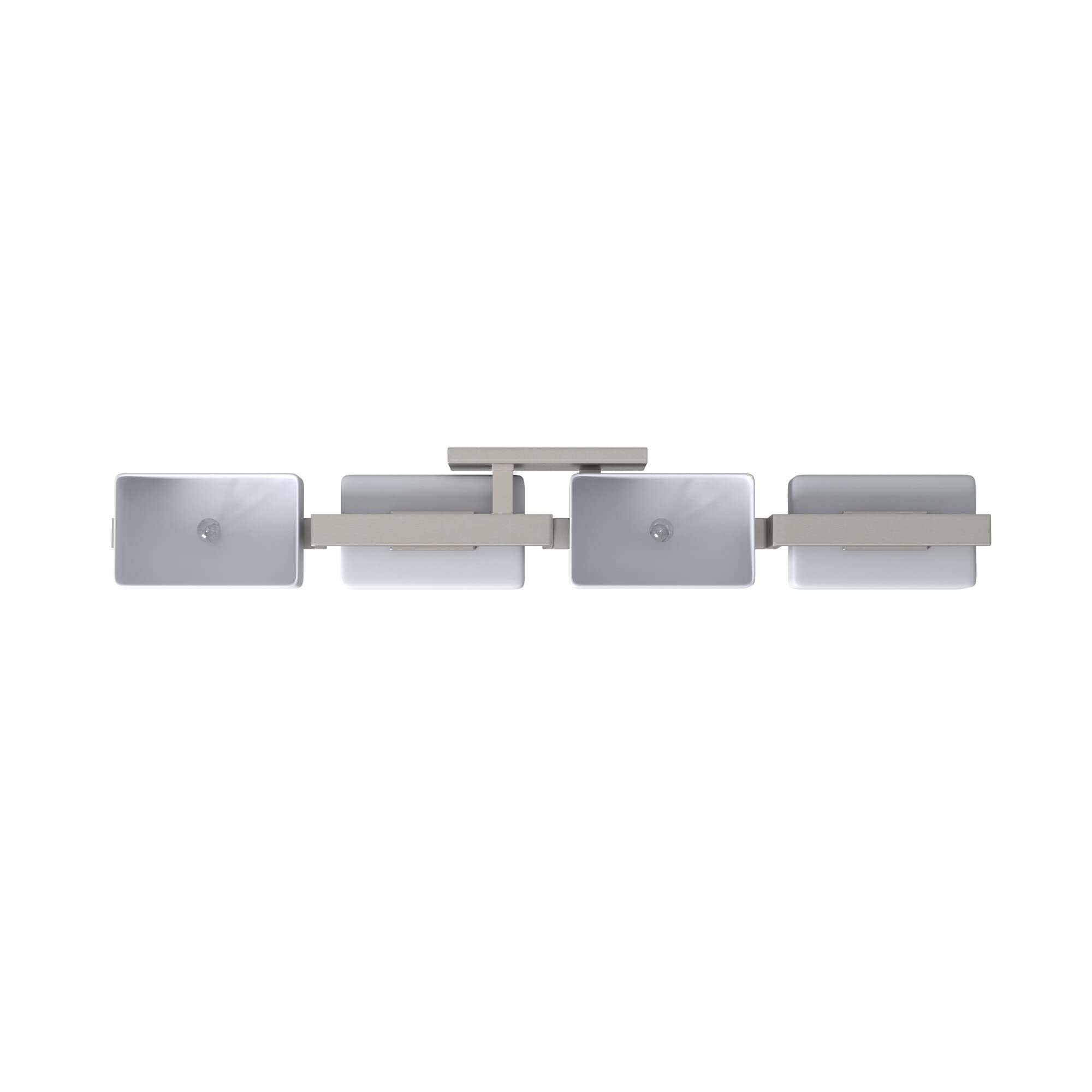 Designers Fountain 6714-SP 33.75 Inch Meridian 4-Light Bathroom Vanity Light Fixture in Satin Platinum - Perfect for Modern Bathroom Makeovers & Spa-Like Lighting