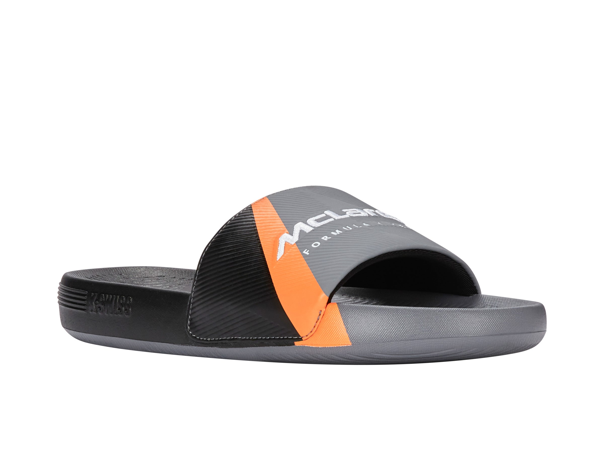 McLaren F1 Team Slide Sandals - 94422 090 M | Anthracite/Black/Papaya Color | Comfortable & Stylish for Casual Wear, Beach, Poolside, and Everyday Use