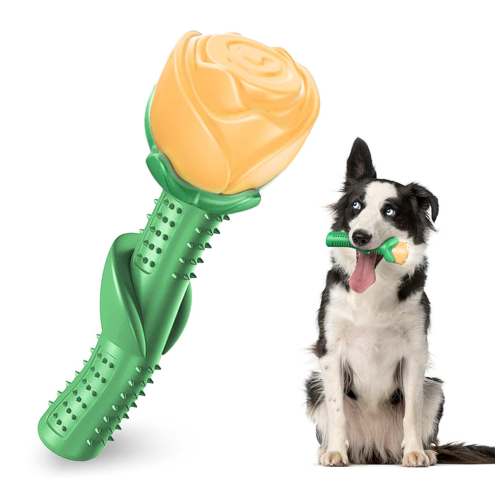 Durable Dog Toys for Aggressive Chewers - Interactive Chew Toys for Training & Teeth Cleaning - Champagne & Rose Colors - Perfect for Large Breed Dogs & Puppy Teething Relief