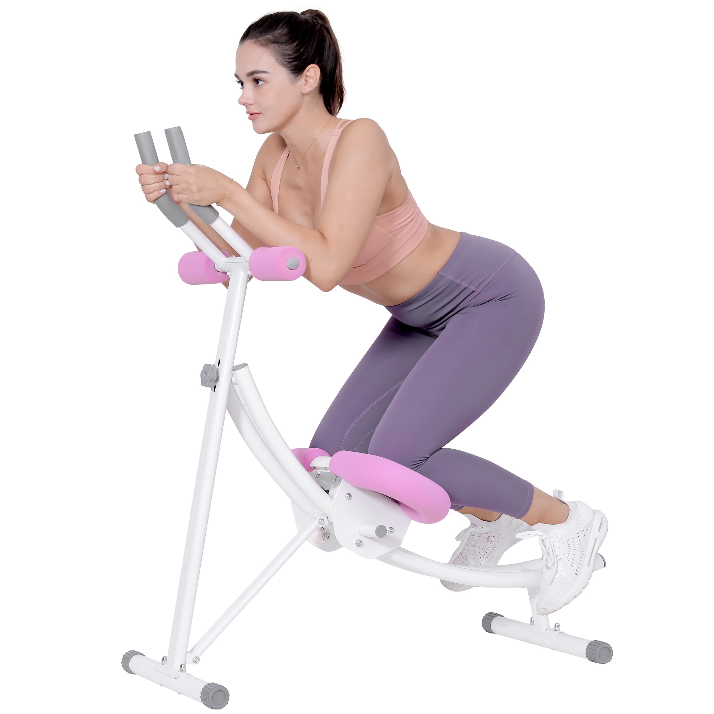 Best Ab Workout Equipment for Home & Office - Adjustable Ab Machine with Stability & LCD Display - Core Exercise Coaster for Stomach Training - Perfect Christmas Gift (Pink) | Ideal for Home Gym, Office Workouts & Fitness Enthusiasts