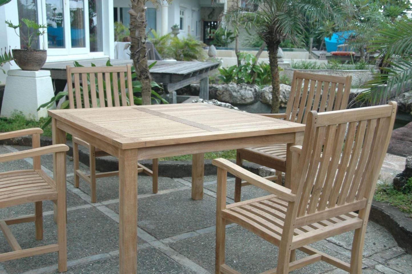 Anderson Teak Windsor Wilshire 5-Piece Outdoor Dining Set with Chairs - Perfect for Patio, Garden, and Backyard Entertaining