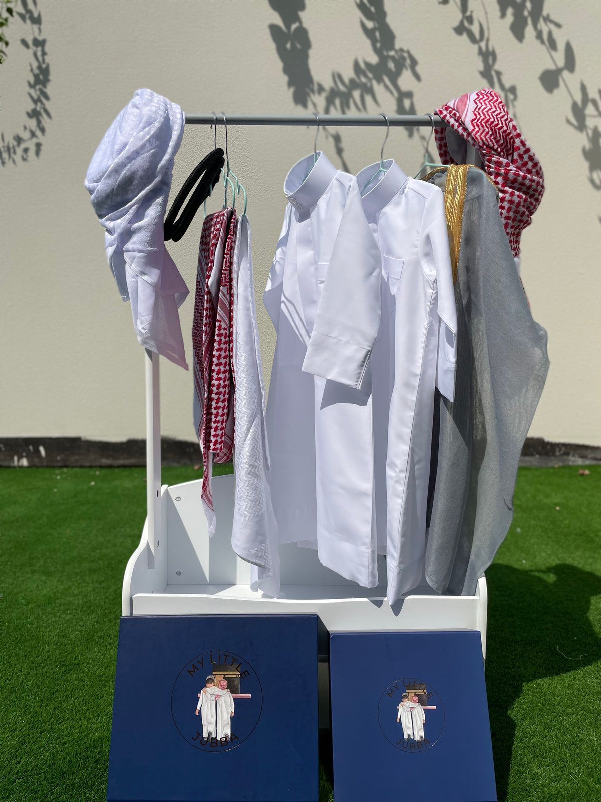 Premium Baby Boy Thobe Gift Set - Grey Bisht for 0-12 Months | 8-Piece Outfit for Newborns & Infants | Perfect for Eid, Ramadan, and Special Occasions