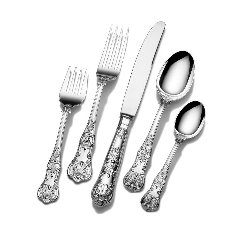 65-Piece Queens Flatware Set - Service for 12 - Stainless Steel Silverware Set for Dining, Entertaining & Special Occasions