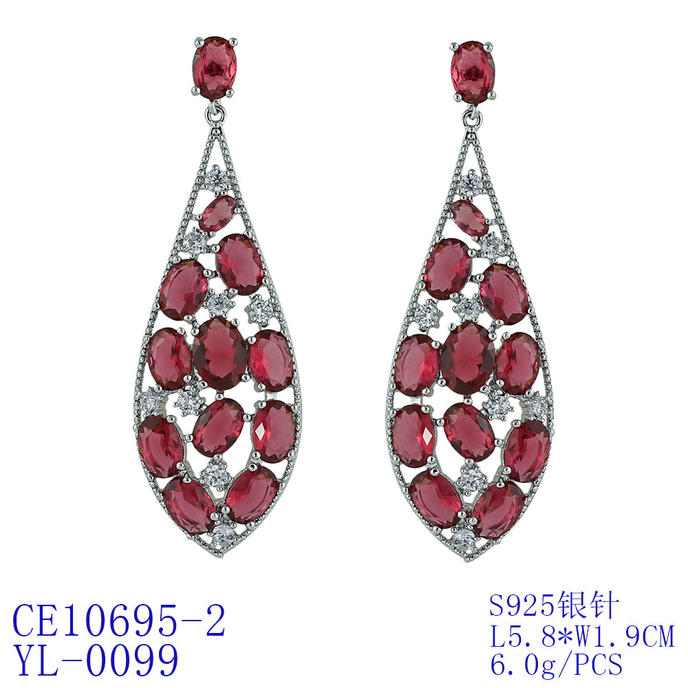 Elegant Cubic Zirconia CZ Drop Dangle Earrings for Women - CE10695 | Perfect for Weddings, Parties & Special Occasions