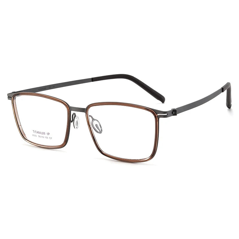 Bclear Unisex Full Rim Square Titanium Acetate Eyeglasses L2003 - Lightweight Durable Frame for Men & Women - Perfect for Reading, Work, and Everyday Wear