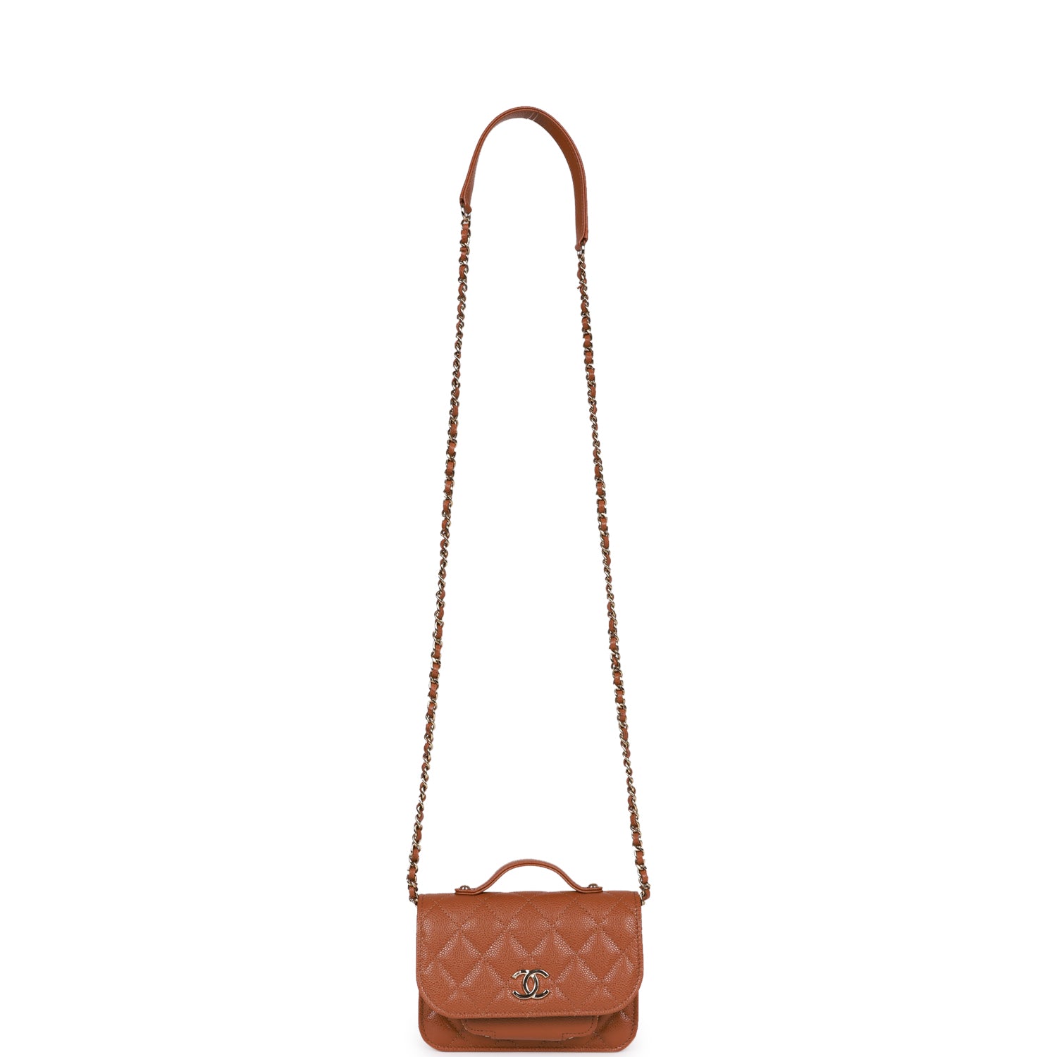 Chanel Micro Business Affinity Bag in Caramel Caviar Leather with Light Gold Hardware - Perfect for Work, Travel & Everyday Luxury