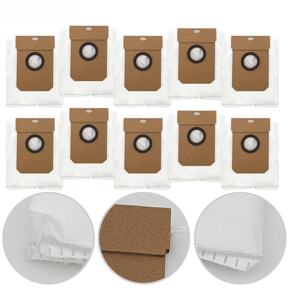 Donkivvy 10 Replacement Dust Bags Compatible with Cecotec Conga 11090 Spin Robot Vacuum Cleaner - Perfect for Pet Hair, Dust, and Allergen Removal in Home Cleaning