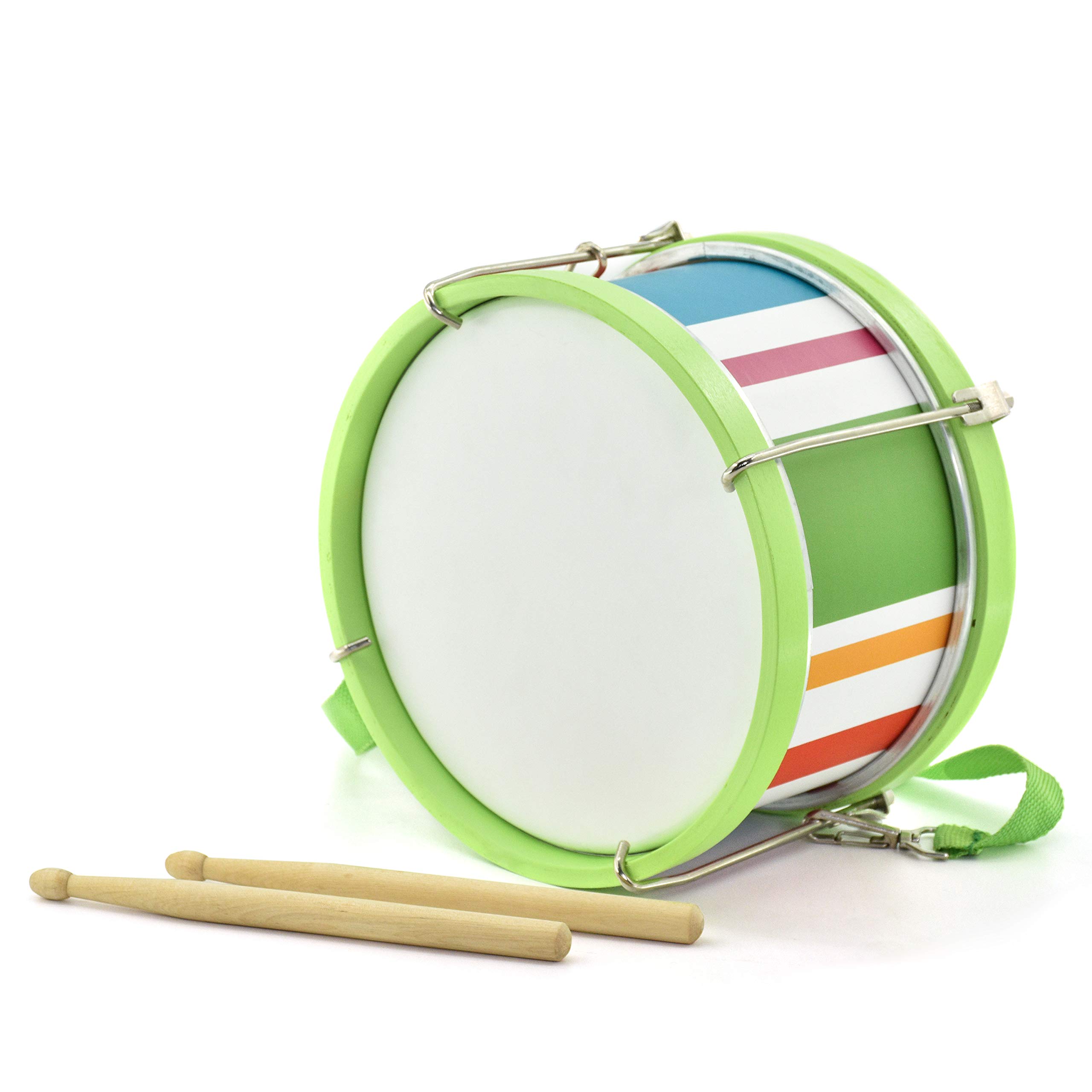 **MUSICUBE 8-Inch Wooden Kids Drum Set with Adjustable Strap & 2 Drumsticks – Educational Musical Toy for Toddlers, Sensory Instrument for Boys & Girls – Perfect Gift for Birthdays & Playtime**