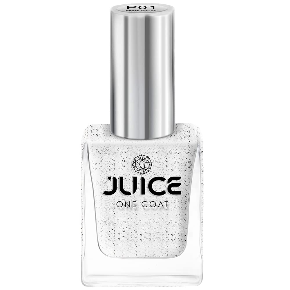 JUICE Quick-Dry Long-Lasting Chip-Resistant Gel Finish High Gloss Nail Polish - FDA Approved Colors & Pigments | Ghost White (P01) - Perfect for Salon Quality Manicures & At-Home Nail Care