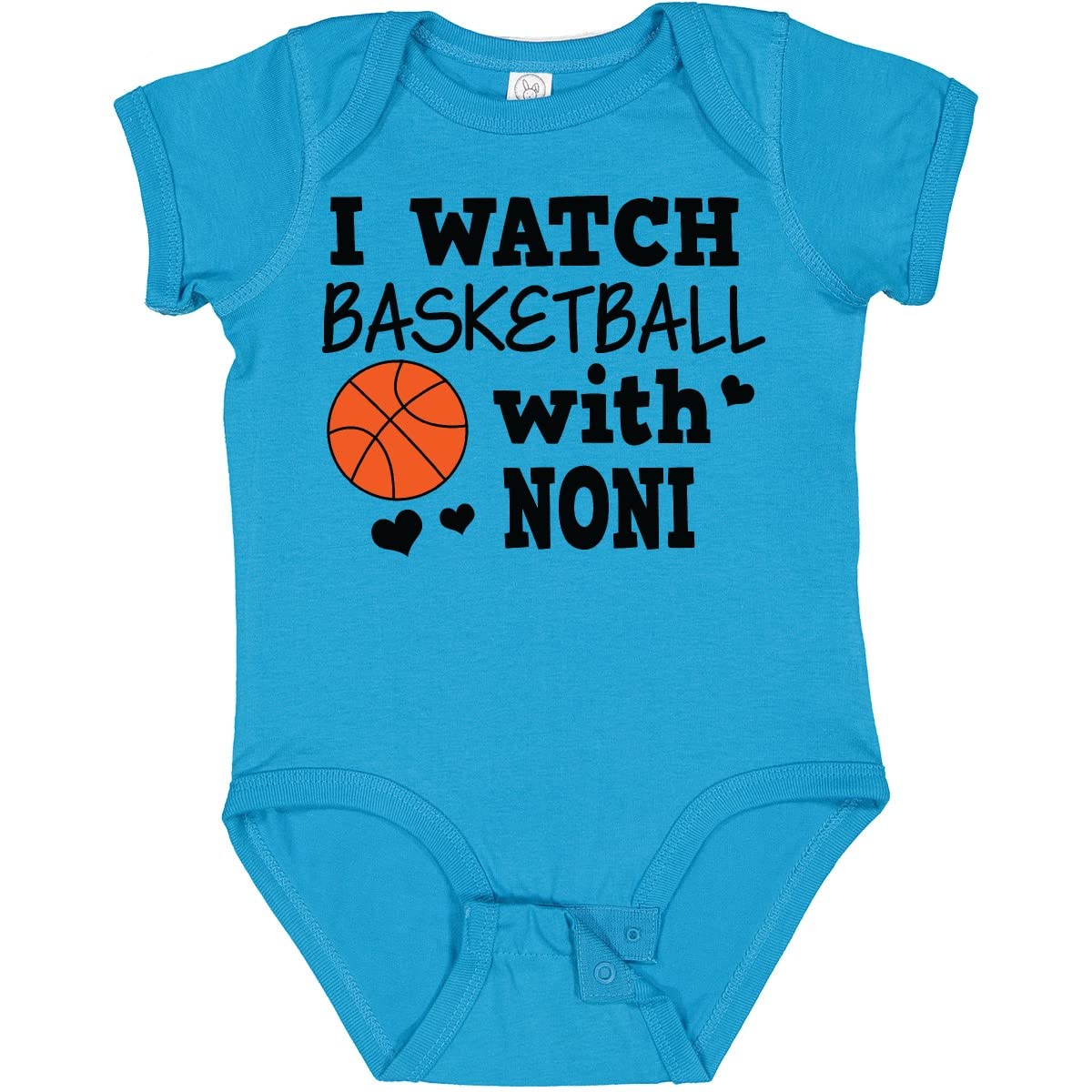 Inktastic I Watch Basketball with Noni Baby Bodysuit - Cute Basketball Fan Outfit for Infants & Toddlers - Perfect for Game Day, Family Photos & Sports Events