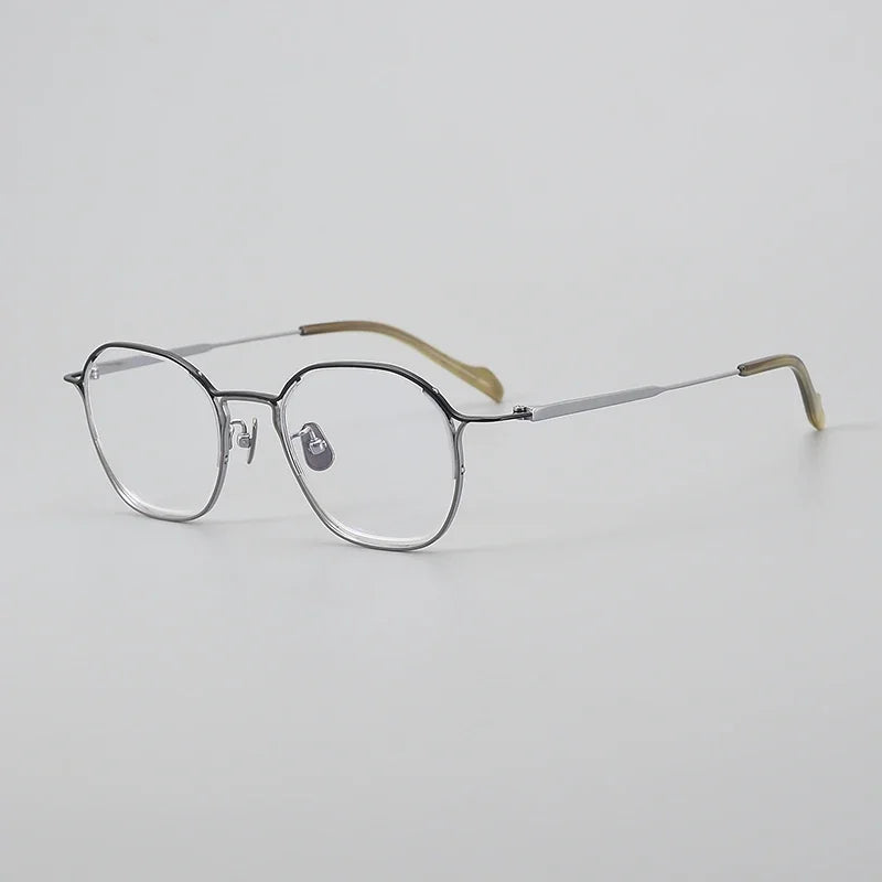 Aror Unisex Full Rim Flat Top Square Titanium Eyeglasses Frame 24091 - Lightweight Durable Glasses for Work, Reading & Fashion