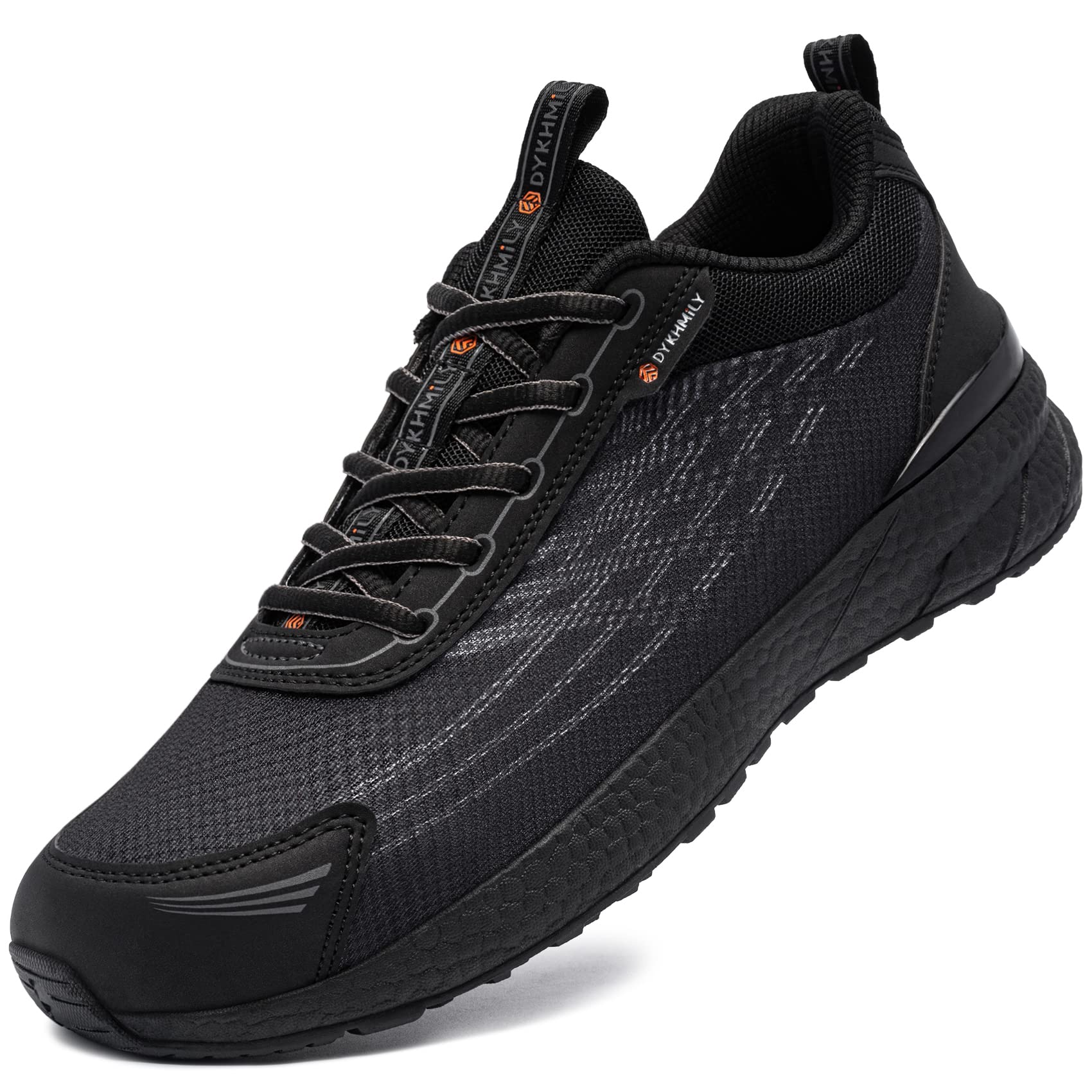 **DYKHMILY Men's Steel Toe Work Shoes - Lightweight Slip Resistant Safety Sneakers for Industrial & Construction Use - Perfect for Work, Hiking & Outdoor Activities**