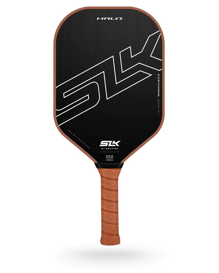 SLK Halo Pickleball Paddle - Premium Carbon Fiber Face with Cushion Grip - Lightweight & Durable for Competitive Play - Perfect for Outdoor & Indoor Pickleball Games, Tournaments & Practice Sessions