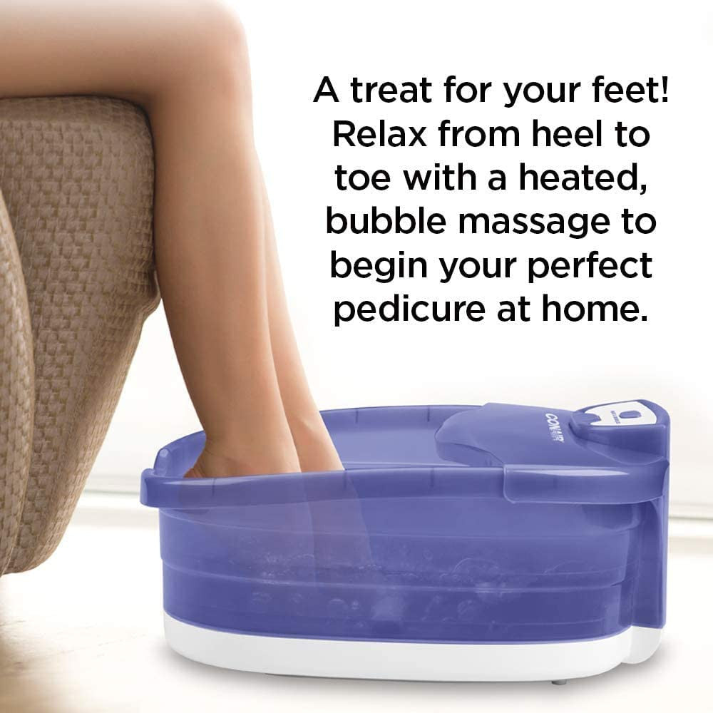 CONAIR FB90C Heat Sense Foot Spa with Heated Bubble Massage - Electric Pedicure Basin for Relaxation & Foot Care at Home