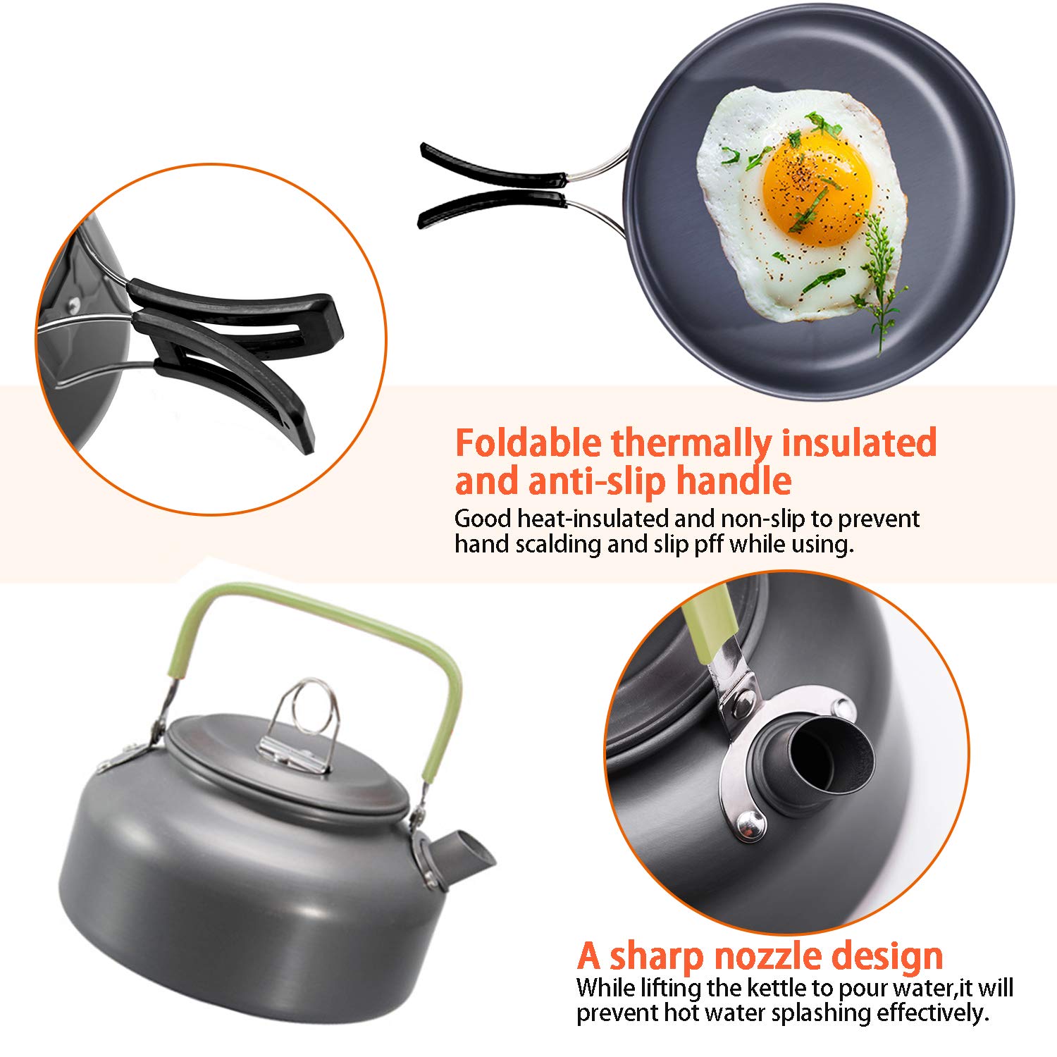 **Portable Camping Cookware Set - Lightweight Mess Kit with Pot, Pan & Kettle for Outdoor Hiking, Backpacking & Survival | Perfect for Camping, Picnics & Emergency Preparedness**