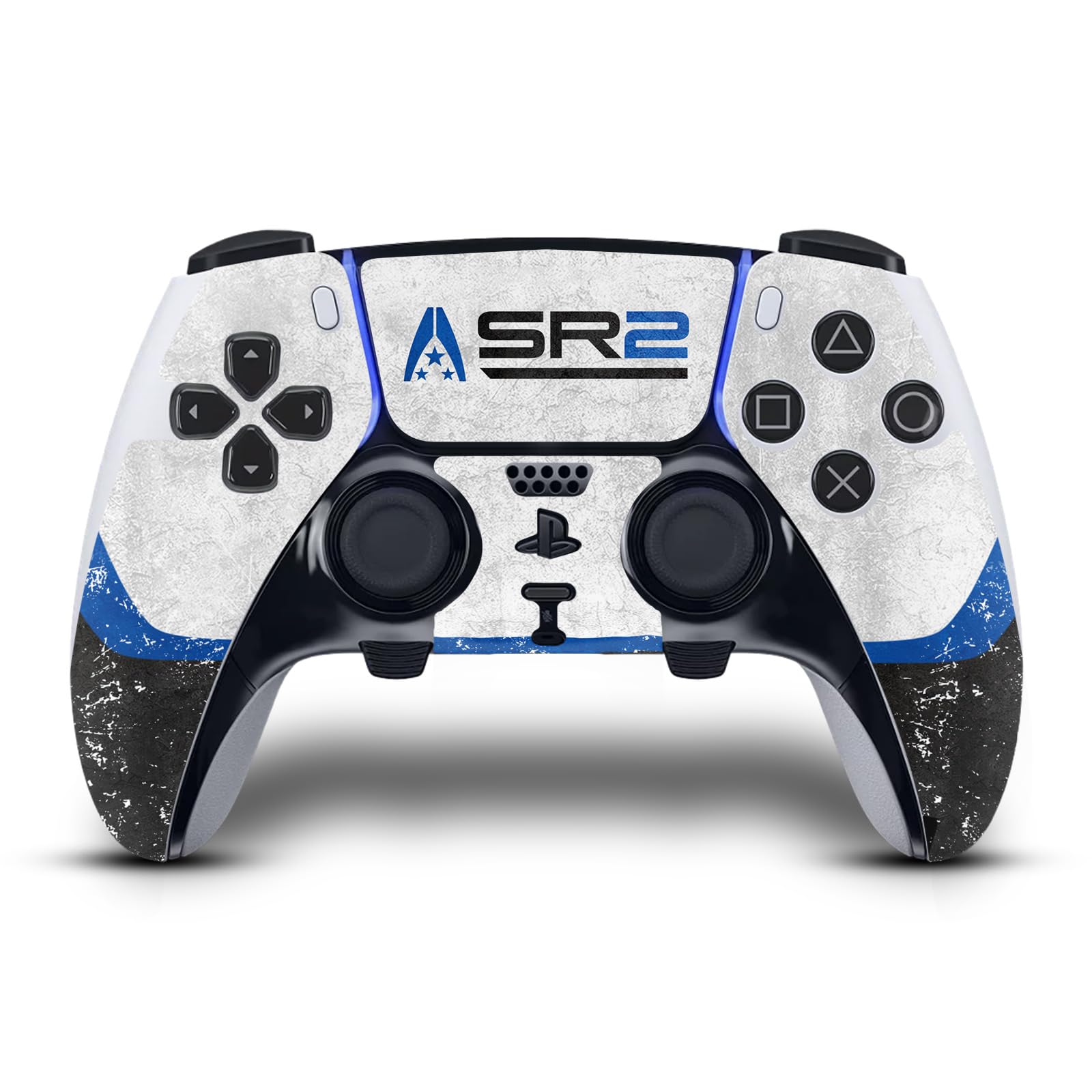 Official EA Bioware Mass Effect SR2 Normandy Vinyl Decal Skin for Sony PS5 DualSense Edge Controller - 3 Badges & Logos - Gaming Accessories for Playstation 5 Enthusiasts - Perfect for Customizing Your Controller & Enhancing Gameplay Experience