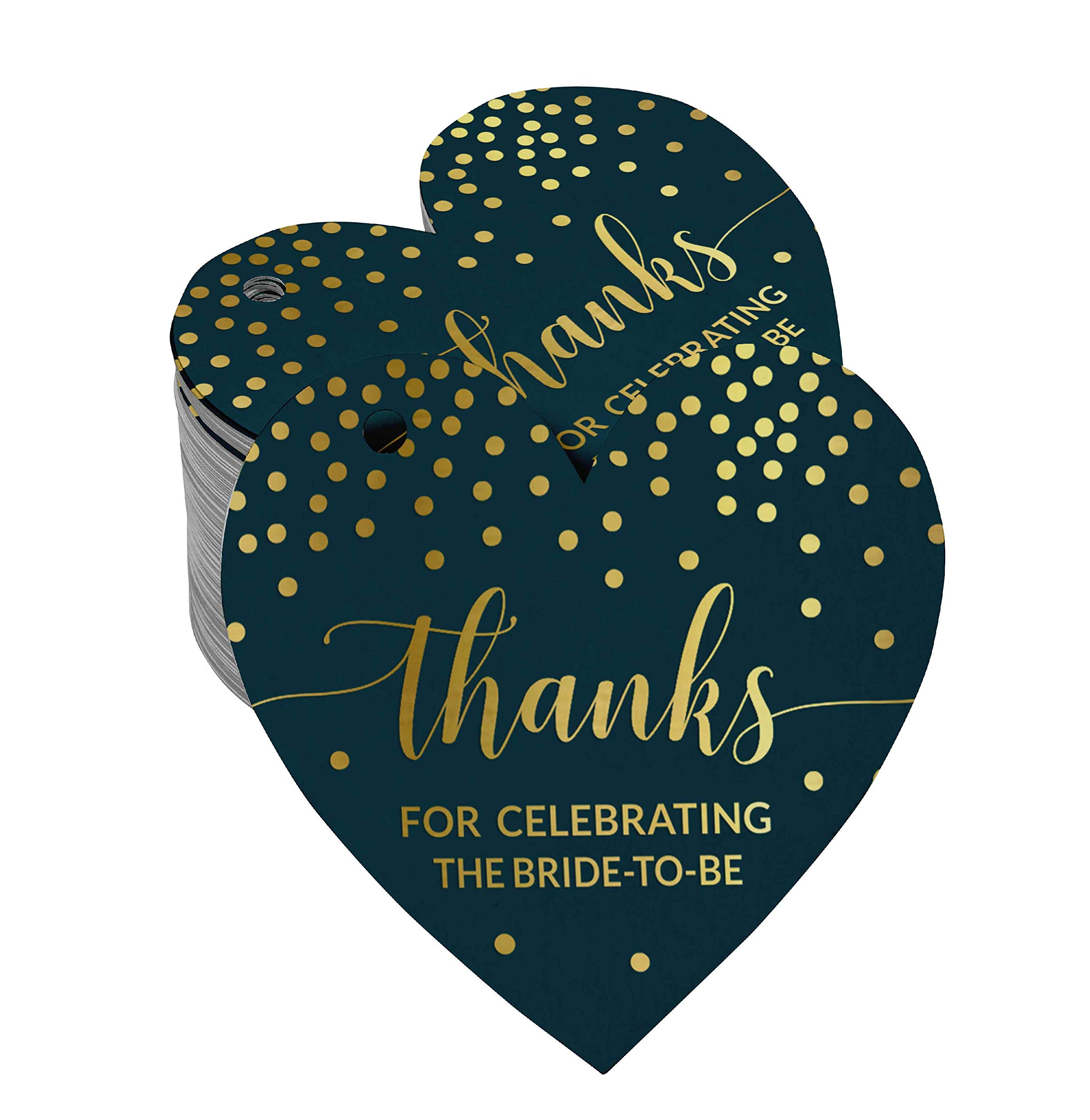 100pcs Real Gold Foil Thank You Tags for Bridal Shower Favors - Elegant Bride to Be Celebration Gift Tags - Perfect for Wedding Decorations, Party Favors & Special Events