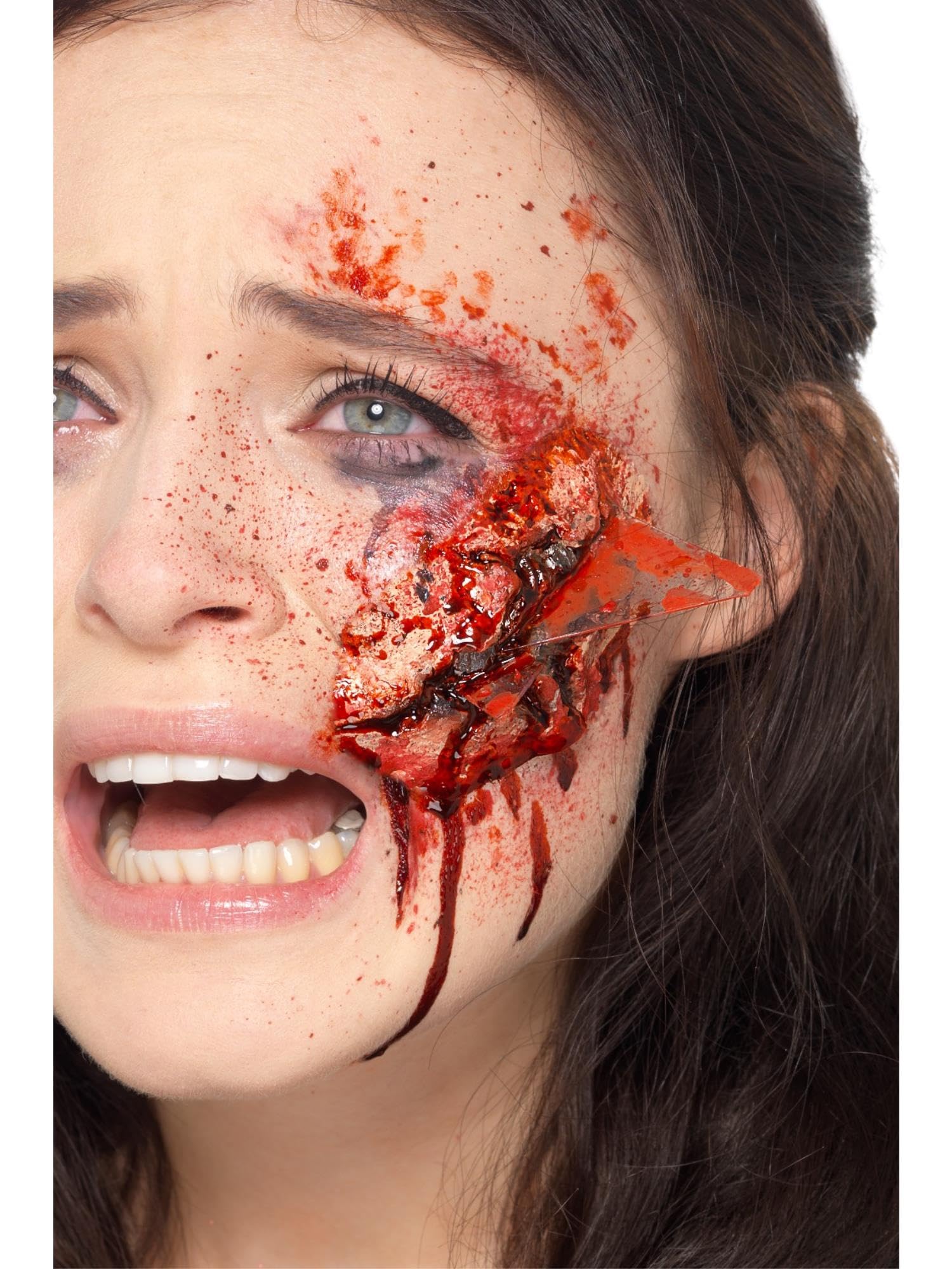 Smiffys Latex Broken Glass Wound Makeup FX - Realistic Red Fake Wound with Adhesive for Halloween, Cosplay & Special Effects Costumes | Professional Halloween Makeup & Fancy Dress Accessories for Scary Costume Parties